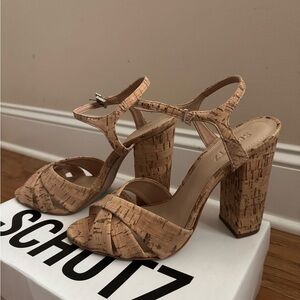 SCHUTZ KEEFA BLOCK HEEL - Cork